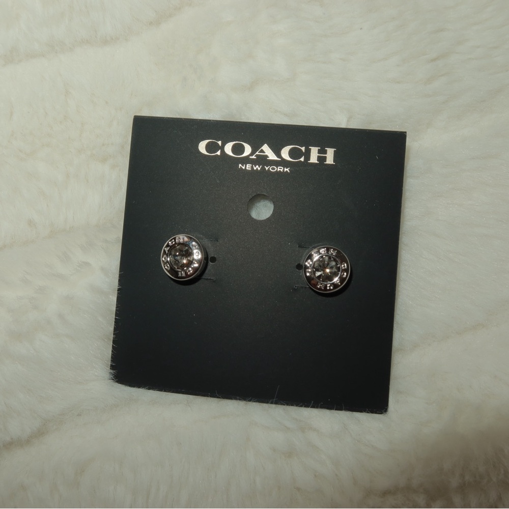 Coach Crystal Embellished Earrings in Silver